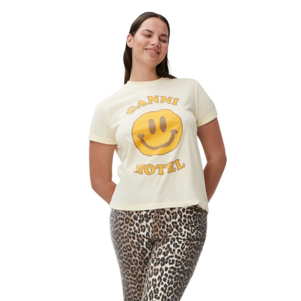 Ganni Hotel Yellow Logo T-Shirt